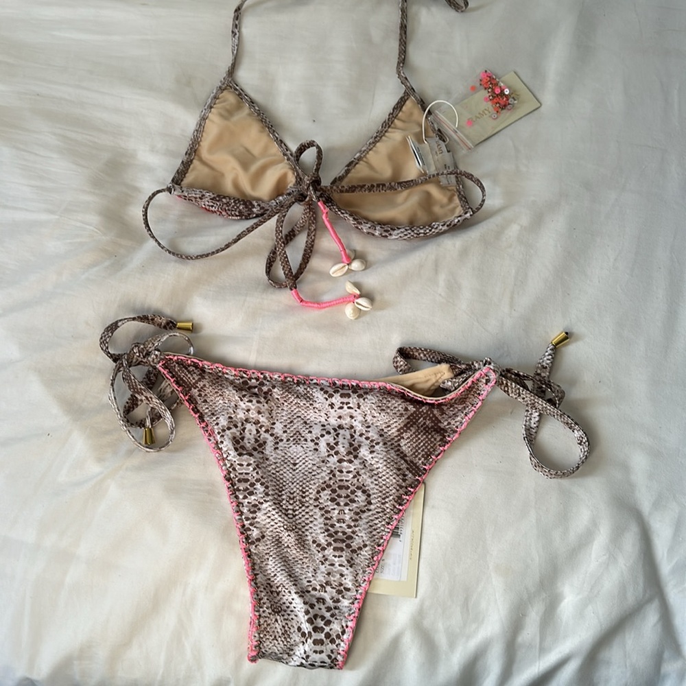 Ramy brook Lilo python snake print embroider embellished bikini SET FINAL PRICE - Picture 9 of 15